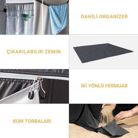 KingCamp Genova Multitent Duş ve Tuvalet Çadırı Black