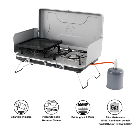 Outwell Merapi Pro Duo Deluxe Stove İkili Kamp & Karavan Ocağı