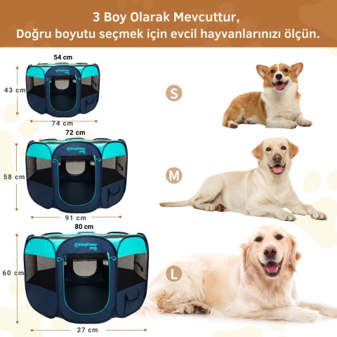 KingCamp PETS Ancona L Portatif Köpek Çadırı Green