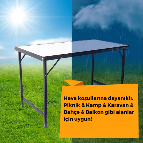 CampStar Katlanır Kamp Masası XL Alüminyum 115 x 60 cm