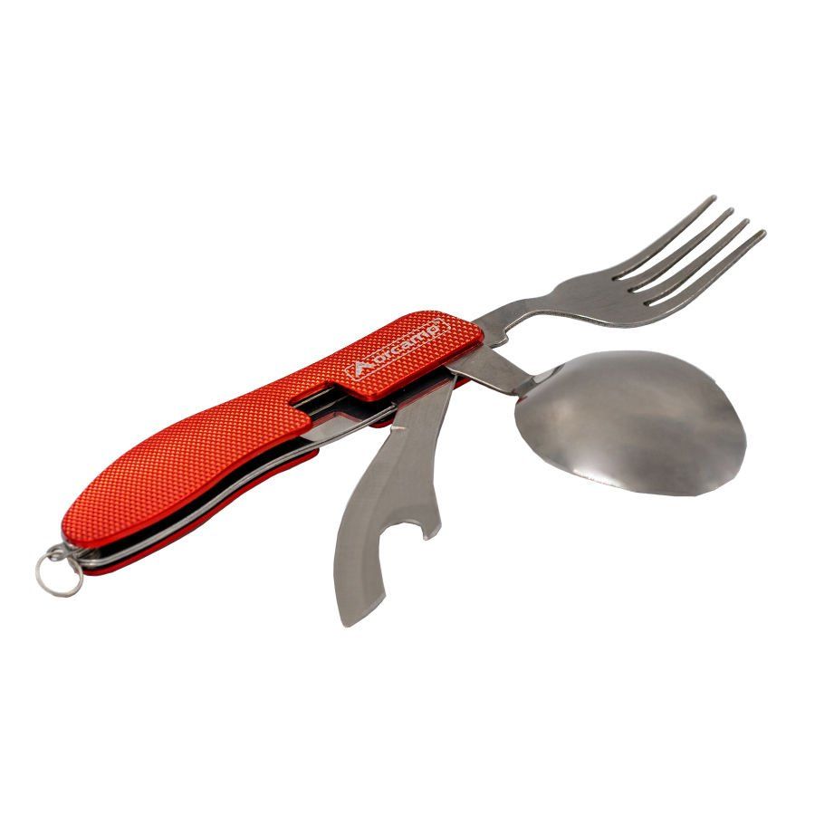 Orcamp Kamp Çatal Kaşık Bıçak Seti Kırmızı