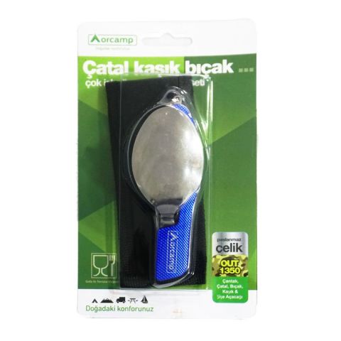 Orcamp Kamp Çatal Kaşık Bıçak Seti Mavi