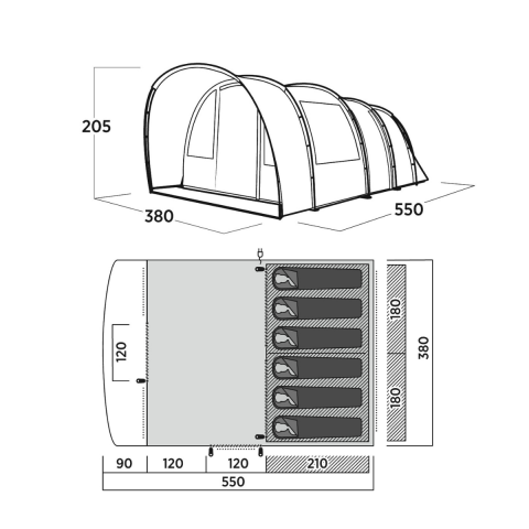 Easy Camp Skarvan 6 Blackroom 21 M² & 6 Kişilik Yüksek Aile Çadırı