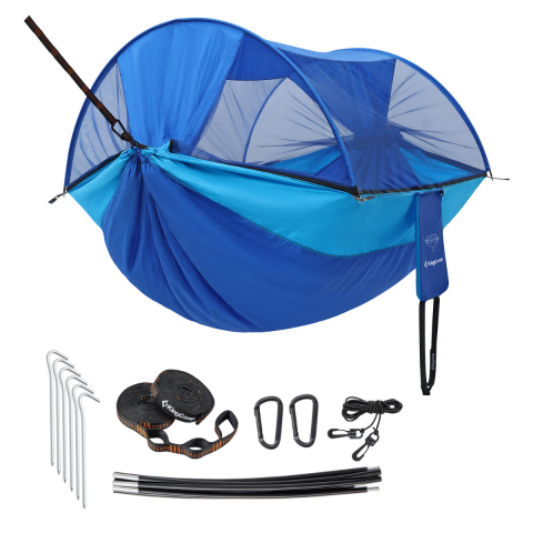 KingCamp Multi-function 3 ü 1 Arada Çift Kişilik Cibinlikli Hamak Blue
