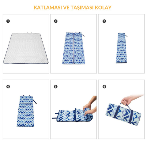 KingCamp Ariel XXL Premium Piknik Örtüsü Blue
