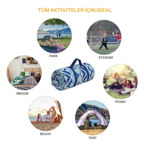 KingCamp Ariel XXL Premium Piknik Örtüsü Blue