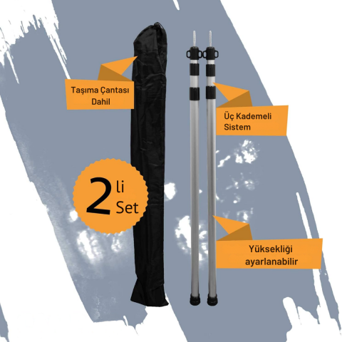 CampStar CampAir Tarp Pole 2'li Teleskopik Tarp & Çadır & Gölgelik Direği