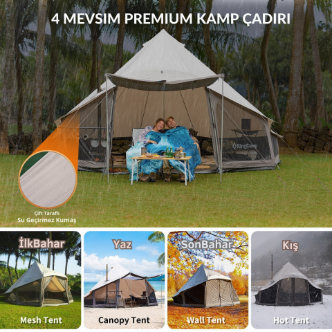 KingCamp KHAN LIGHT 400 Premium 4-6 Kişilik Glamping Çadır