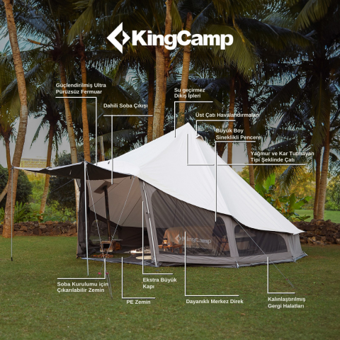 KingCamp KHAN LIGHT 400 Premium 4-6 Kişilik Glamping Çadır