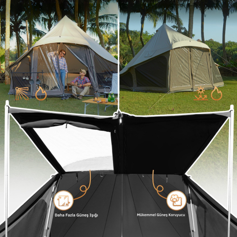 KingCamp KHAN LIGHT 400 Premium 4-6 Kişilik Glamping Çadır
