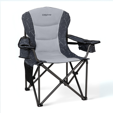 KingCamp Juniper Bel Destekli Ultra Konforlu XL Kamp Sandalyesi L.Grey