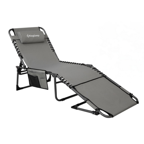 KingCamp Magnolia B10 Hands-Free Premium 7 Kademeli Katlanır Şezlong Grey