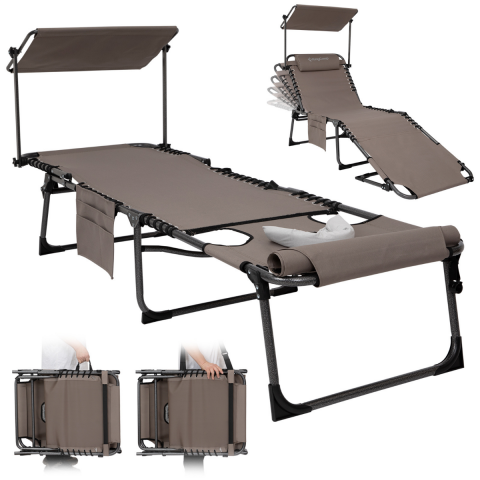 KingCamp Magnolia B10 Plus Hands-Free Premium 7 Kademeli Katlanır Şezlong Beige