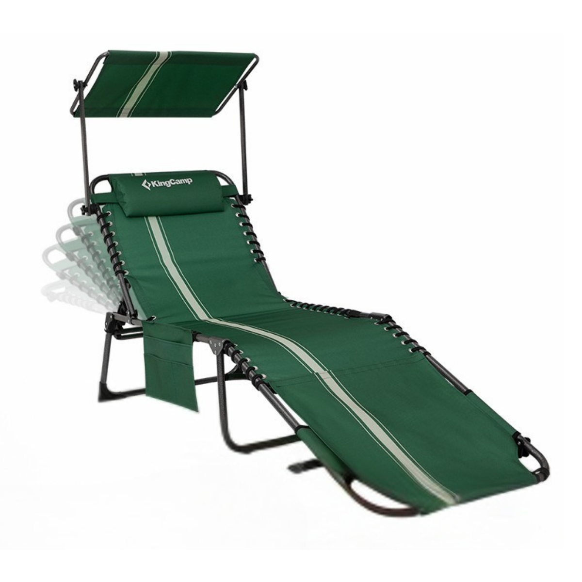 KingCamp Magnolia B10 Plus Hands-Free Premium 7 Kademeli Katlanır Şezlong Green/White