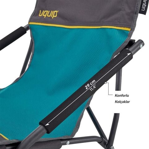 Uquip Set Sandy Konforlu & Takviyeli Katlanır Plaj ve Kamp Sandalyesi 2'li Set