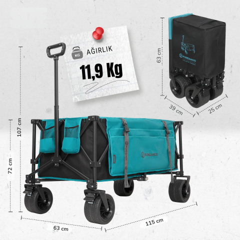 Fundango Folding Wagon Deluxe XL Premium Katlanır Vagon Araba