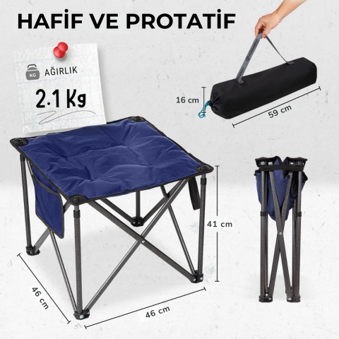 Fundango Cozy Stool Plus Ultra Konforlu Destekli Katlanır Tabure Blue