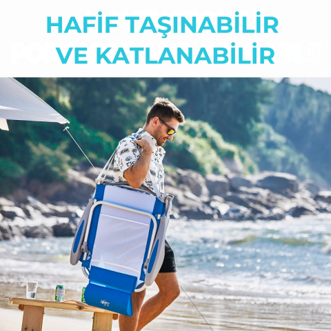 Wejoy Luna Beach 4 Kademeli Katlanır Plaj Sandalyesi Blue