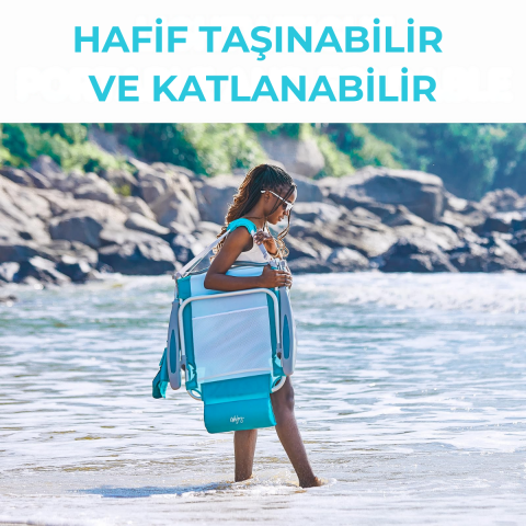 Wejoy Luna Beach 4 Kademeli Katlanır Plaj Sandalyesi Cyan