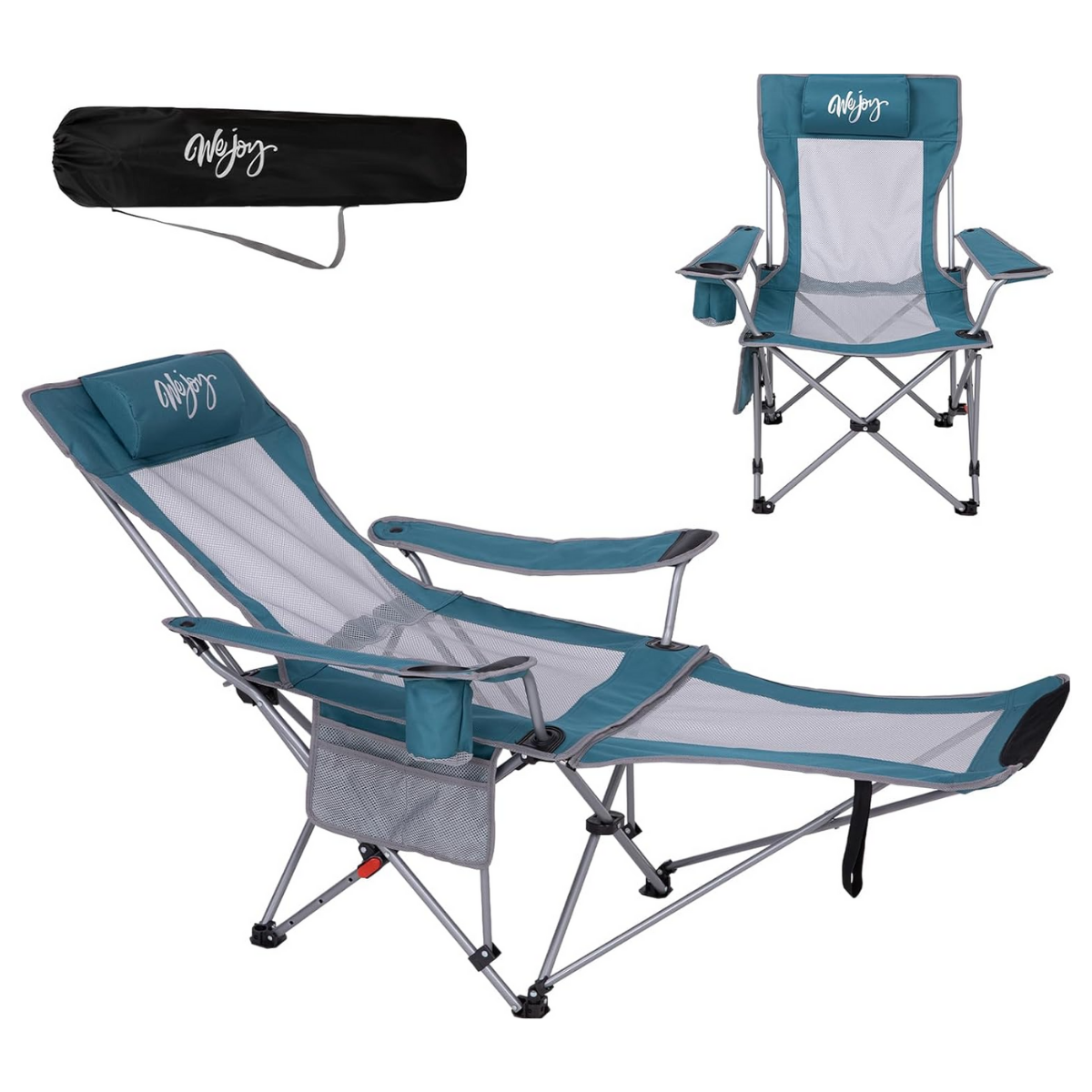 Wejoy AeroComfort Lounge 4 Pozisyonlu Yatabilen Kamp Sandalyesi Cyan/Grey