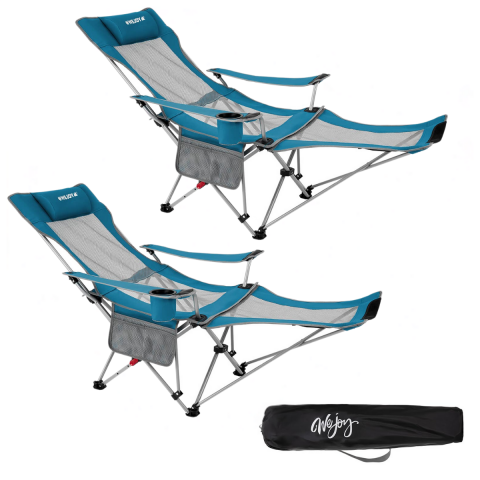 Wejoy AeroComfort Lounge 2'li Set 4 Pozisyonlu Yatabilen Kamp Sandalyesi Cyn/Gry