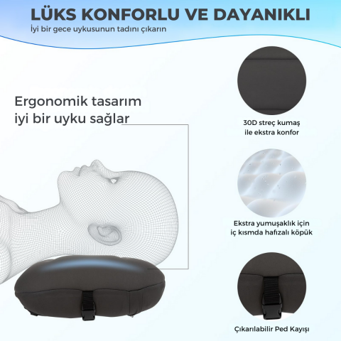 KingCamp HYPNOS Yıkanabilir Kılıflı Hafızalı Kompakt Şişme Kamp Yastığı