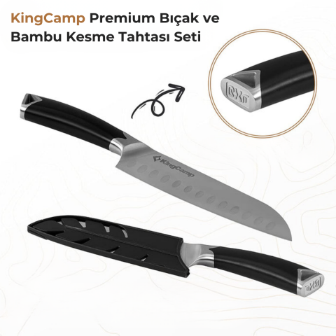 KingCamp Premium Bıçak ve Bambu Kesme Tahtası Seti
