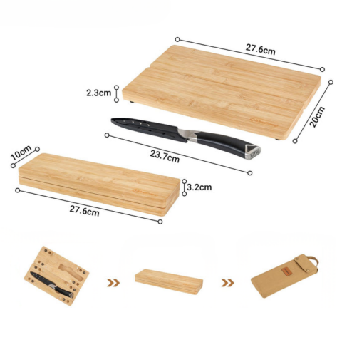 KingCamp Premium Bıçak ve Bambu Kesme Tahtası Seti