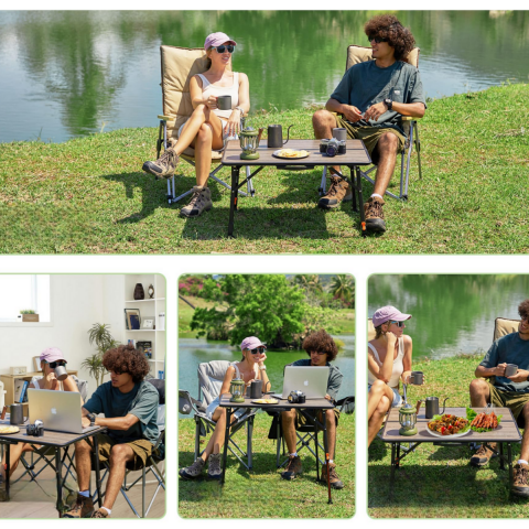 KingCamp Granite Premium 80x60 Katlanır Lux Kamp Masası