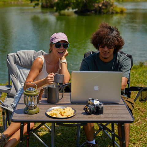 KingCamp Granite Premium 80x60 Katlanır Lux Kamp Masası