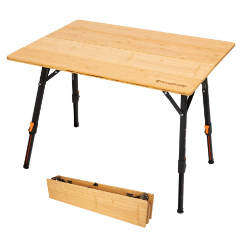 KingCamp Bamboo All-Terrain M 80x60 Bambu Kamp Masası