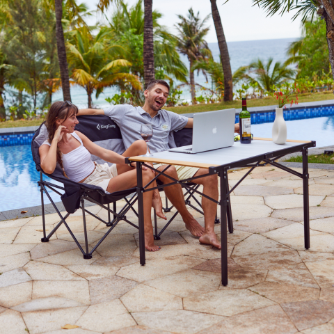 KingCamp Granite Pro M 102x70 Katlanır Lux Kamp Masası