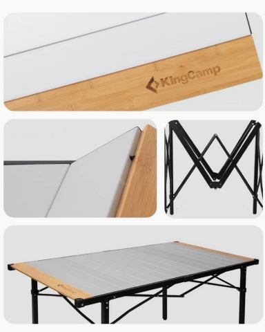 KingCamp Granite Pro XL 136x70 Katlanır Lux Kamp Masası