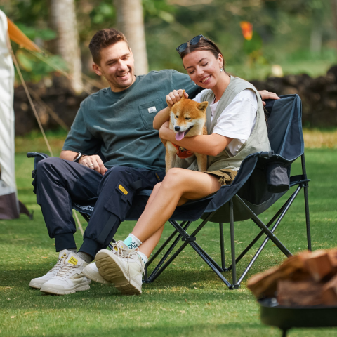 KingCamp Loveseat Plus XXL Çift Kişilik Katlanır Kamp Sandalyesi B.Grey