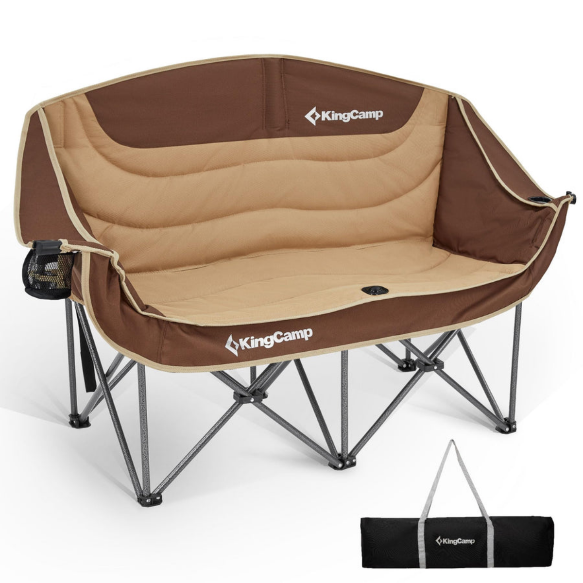 KingCamp Loveseat Plus XXL Çift Kişilik Katlanır Kamp Sandalyesi Coffee