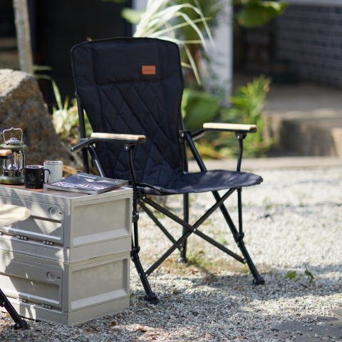 KingCamp Polar Comfort Plus Ultra Konforlu Katlanır Kamp Sandalyesi Black