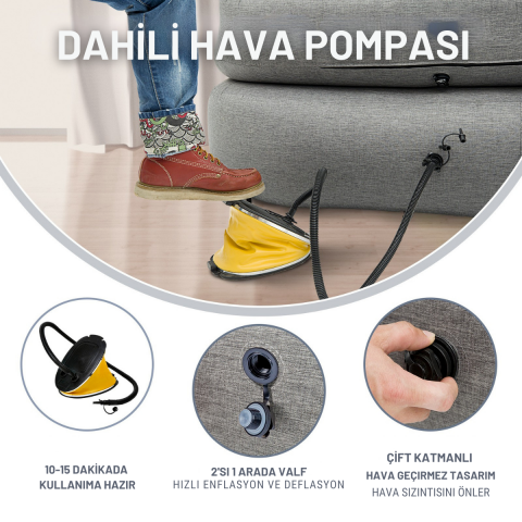 KingCamp Smashing Duo Çift Kişilik Premium Şişme Kanepe