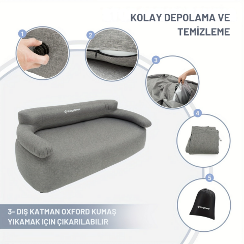 KingCamp Smashing Duo Çift Kişilik Premium Şişme Kanepe