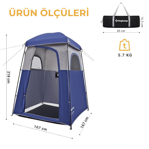 KingCamp Marasusa Duş ve Tuvalet Çadırı Blue/Grey