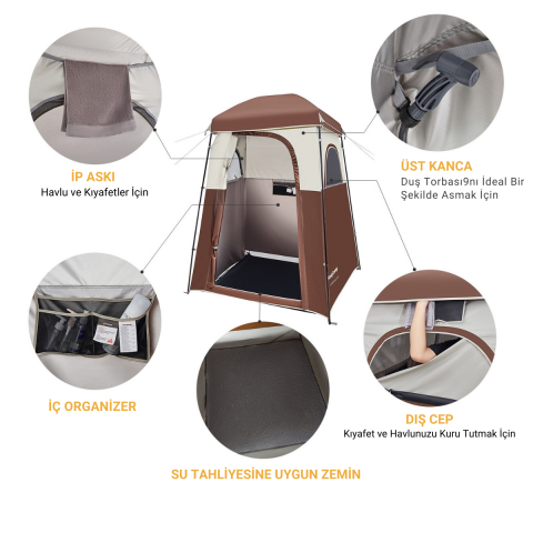 KingCamp Marasusa Duş ve Tuvalet Çadırı Green Coffee/Grey