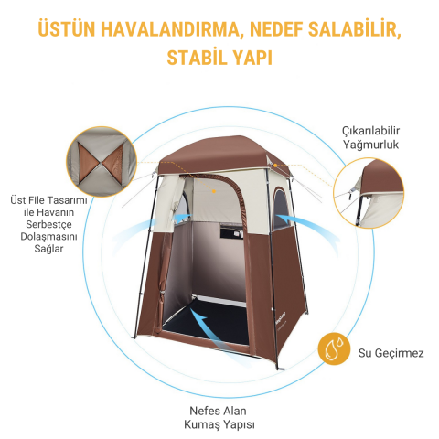 KingCamp Marasusa Duş ve Tuvalet Çadırı Green Coffee/Grey