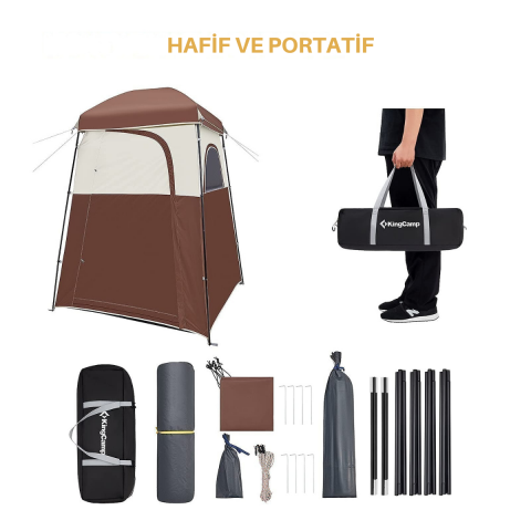 KingCamp Marasusa Duş ve Tuvalet Çadırı Green Coffee/Grey