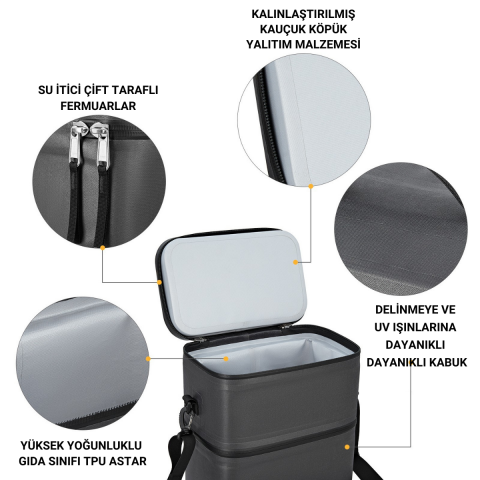 KingCamp Linderman Yüksek Yalıtımlı Çift Katman Soğutucu Termal Çanta