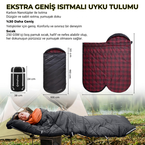 KingCamp FreeSpace Heating 250 Isıtmalı Termal Uyku Tulumu