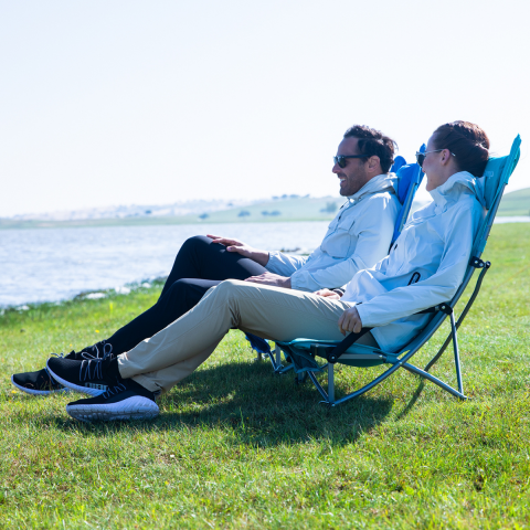 KingCamp Lilac High Comfort Plaj ve Dinlenme Sandalyesi 2'li Set Cyan