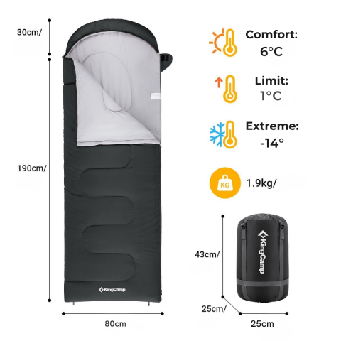 KingCamp Oasis 350 -14°C 4 Mevsim Uyku Tulumu