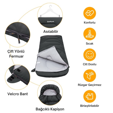 KingCamp Oasis 350 -14°C 4 Mevsim Uyku Tulumu