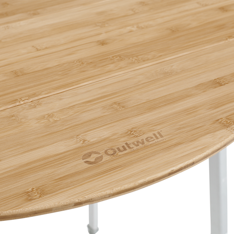 Outwell Custer Round Yuvarlak Bambu Katlanır Kamp Masası
