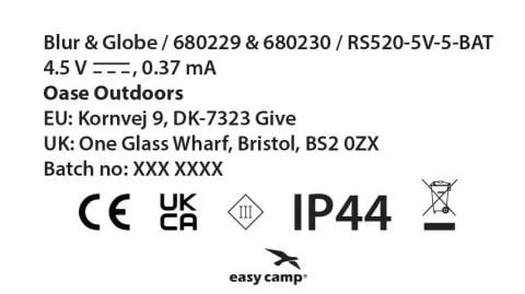 Easy Camp Globe Light Chain, Coloured Çadır ve Karavan Dış Aydınlatma