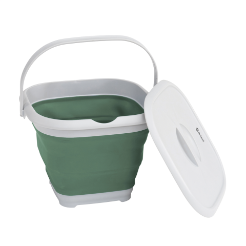 Outwell Collaps Bucket Square W/Lid Katlanır Kamp Kovası S. Green